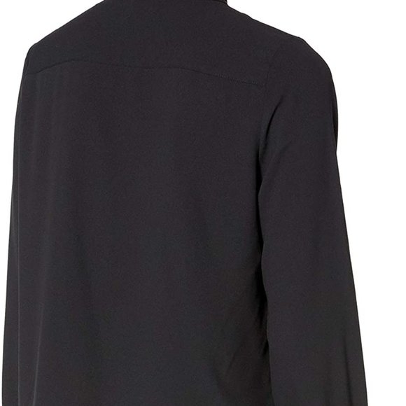 Womens Long Sleeve Ruffle Placket Button-up Blouse - Picture 4 of 5